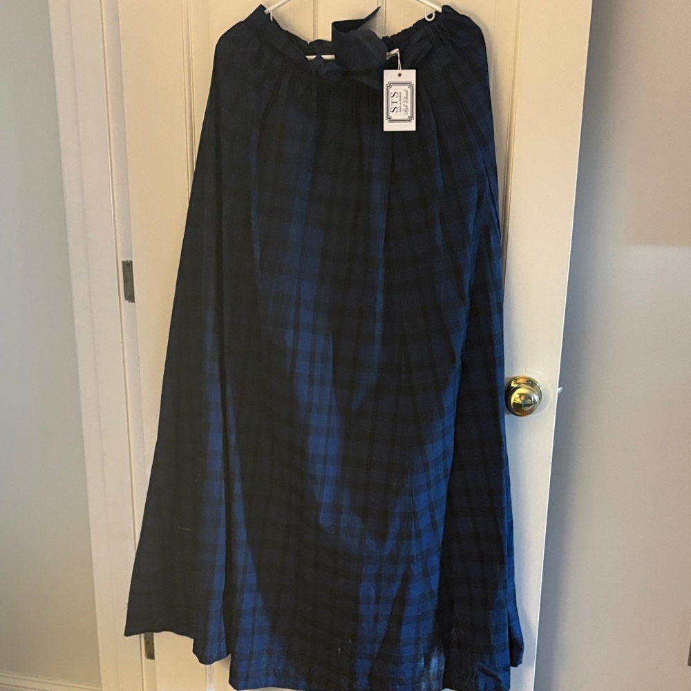 Sail to Sable Navy Plaid Maxi Skirt